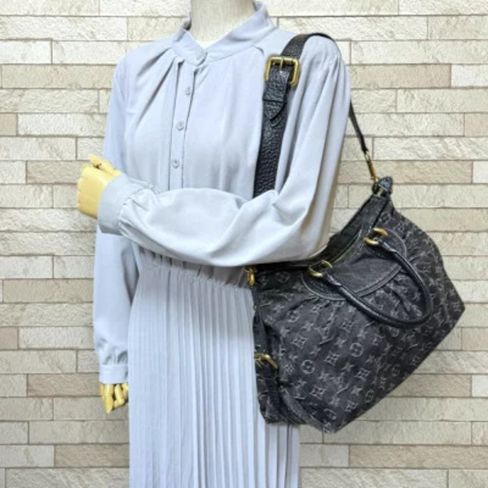 Louis Vuitton Neo Bag Cabby Monogram Denim Black Shoulder